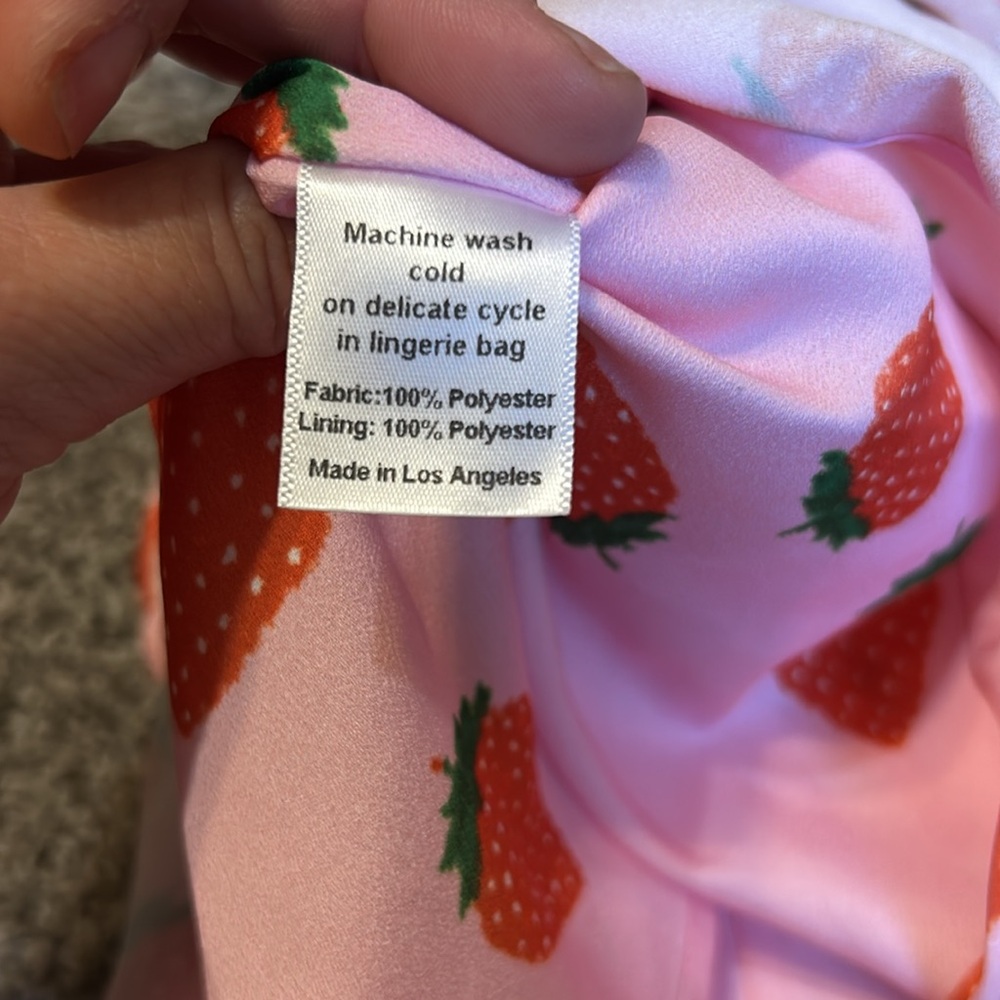 NWT RESA Strawberry Print Sweetheart Mini Dress – Small - Picture 5 of 5